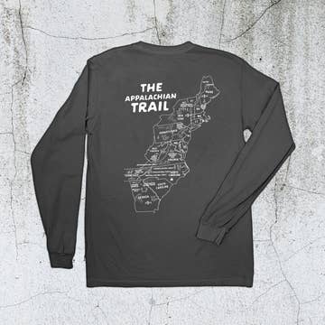 OF THESE MOUNTAINS Appalachian Trail Map Long Sleeve T-shirt