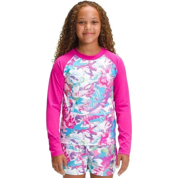 THE NORTH FACE Girls Print Amphibious Long Sleeve Sun Tee